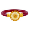 22K Gold Filigree Pola Bangle With Central Floral Motif For Women & Girls - 1 Piece