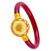 22K Gold Filigree Pola Bangle With Central Floral Motif For Women & Girls - 1 Piece