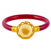 22K Gold Filigree Pola Bangle With Central Floral Motif For Women & Girls - 1 Piece