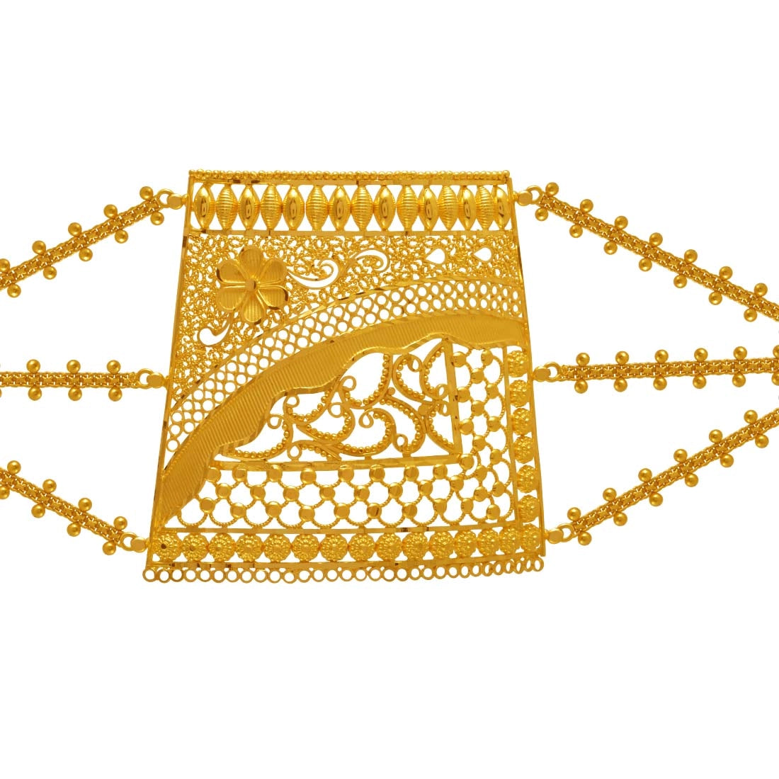 22K Gold Mantasha with Filigree Central Plaque