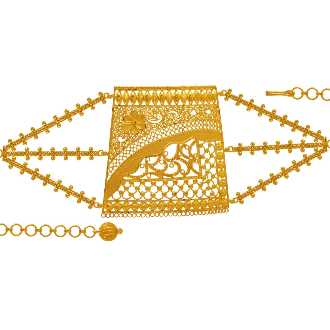 22K Gold Mantasha with Filigree Central Plaque