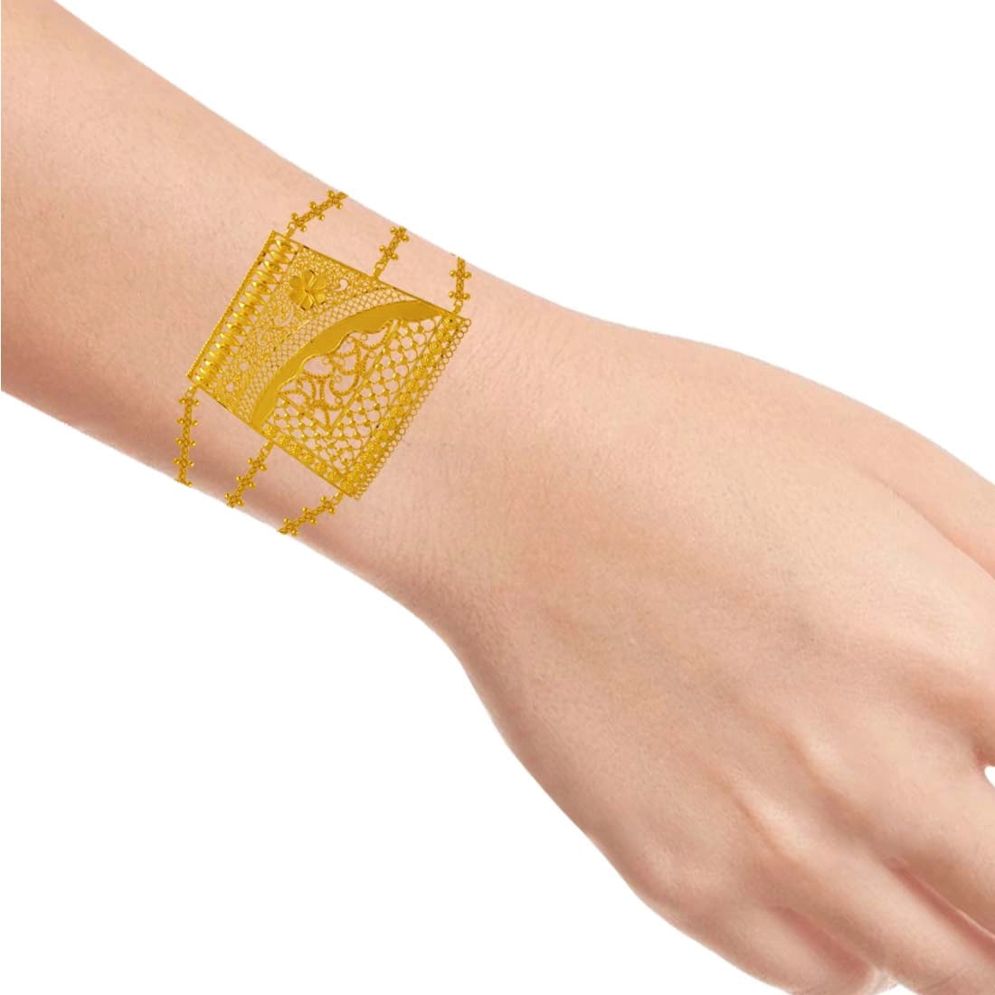 22K Gold Mantasha with Filigree Central Plaque