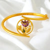 22K Gold Bangle With Lotus And Leaf Design For Women & Girls - 1 Piece