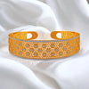 22K Gold Jaali Mesh Cuff Bangle With Intricate Geometric Pattern For Women & Girls - 1 Piece