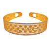 22K Gold Jaali Mesh Cuff Bangle With Intricate Geometric Pattern For Women & Girls - 1 Piece