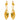 22k Gold Drop Earrings With Leaf Design & Hoops