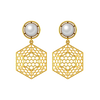 Honey Comb Motif Gold Earrings