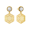 Honey Comb Motif Gold Earrings