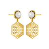 Honey Comb Motif Gold Earrings