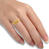 22K gold ring with a lotus design and a Stone stud 