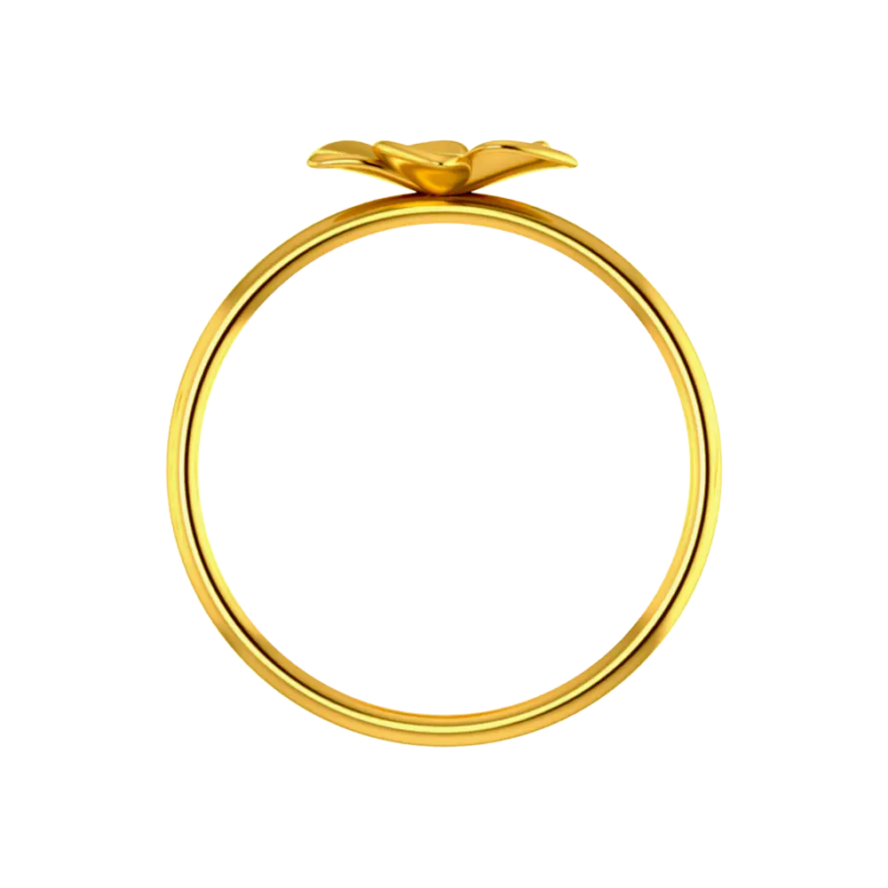 22K gold ring with a five-petal floral design on top
