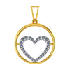 22K gold hoop pendant with a American diamond studded heart in the centre