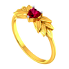 22K gold ring with a heart and leafy designs 