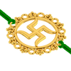 22K gold rakhi with swastik symbol from the house of PC Chandra Jewellers