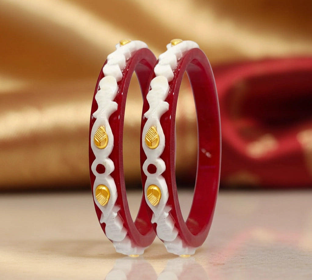 P C Chandra Jewellers Divya Sankha 22KT Synthetic Sankha Pola Bangle P C Chandra Jewellers Divya Sankha 22KT Synthetic Sankha Pola Bangle