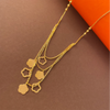 Stunning 22K Gold Layered Necklace In Geometric Floral Shape 