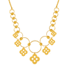 22K gold chain designed with hoops of different sizes and unique floral design 