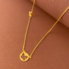 Cute 22K Circular Shape Gold Necklace With A Butterfly Shape Cutout