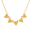 22K Gold Necklace engraved with Triangular floral work