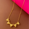 22K Gold Necklace engraved with Triangular floral work