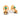 9KT (375) Gold Raksha Arch Stud Earrings with Green Stones