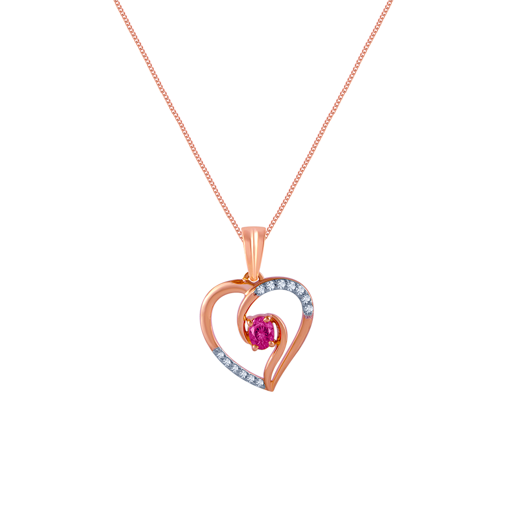 14k Rose Gold 0.34 CTW Diamond Lock Pendant Necklace - Sindur Style