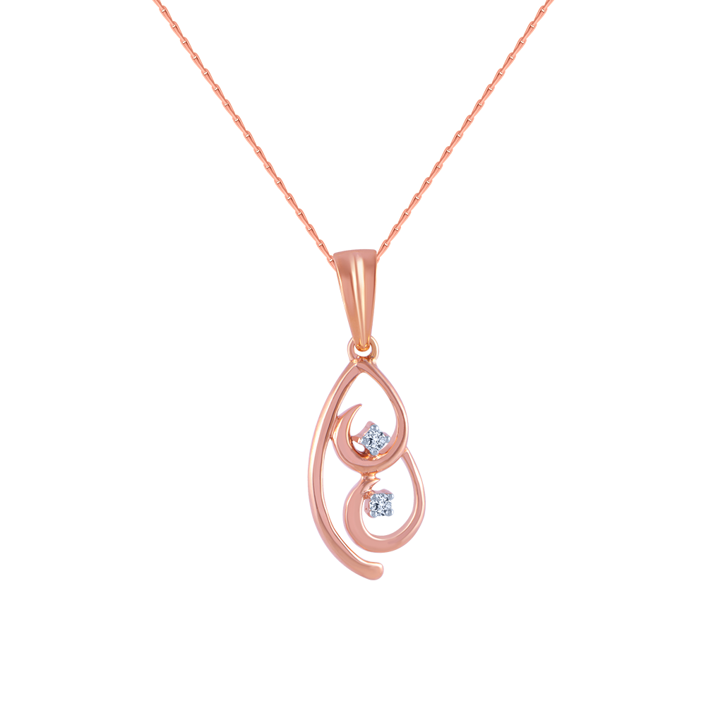 14k (585) Rose Gold and Diamond Pendant for Women