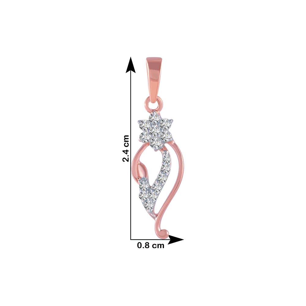 14KT (585) Rose Gold and Diamond Pendant for Women