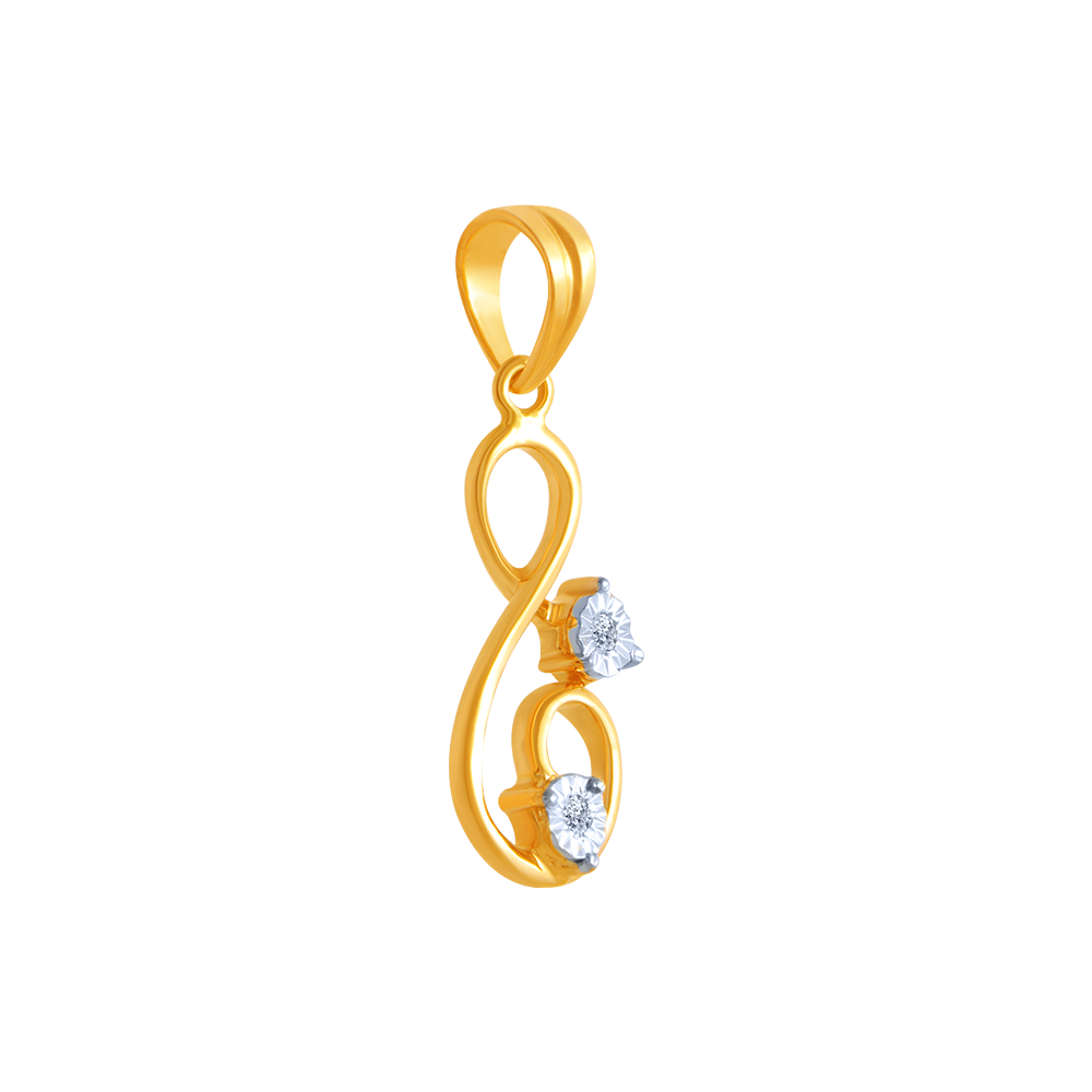 14k (585) Yellow Gold and Diamond Pendant for Women