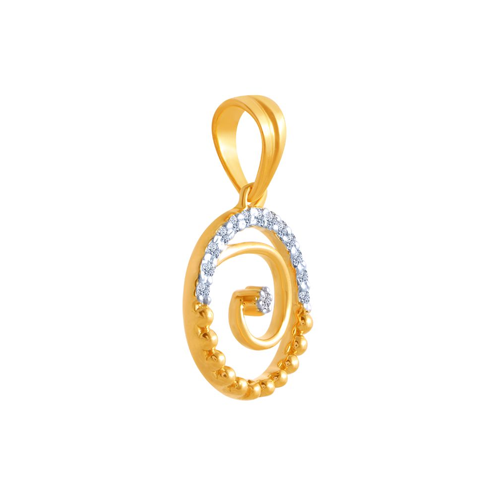 14k (585) Yellow Gold and Diamond Pendant for Women