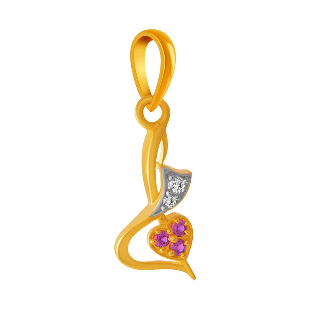 14K P shaped gold pendant from Amazea Collection