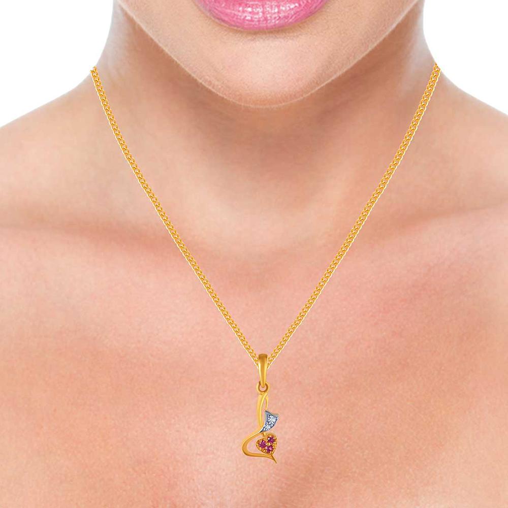 14K P shaped gold pendant from Amazea Collection