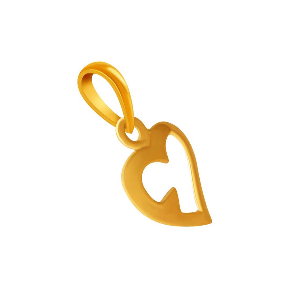 Dainty 14K gold heart pendant