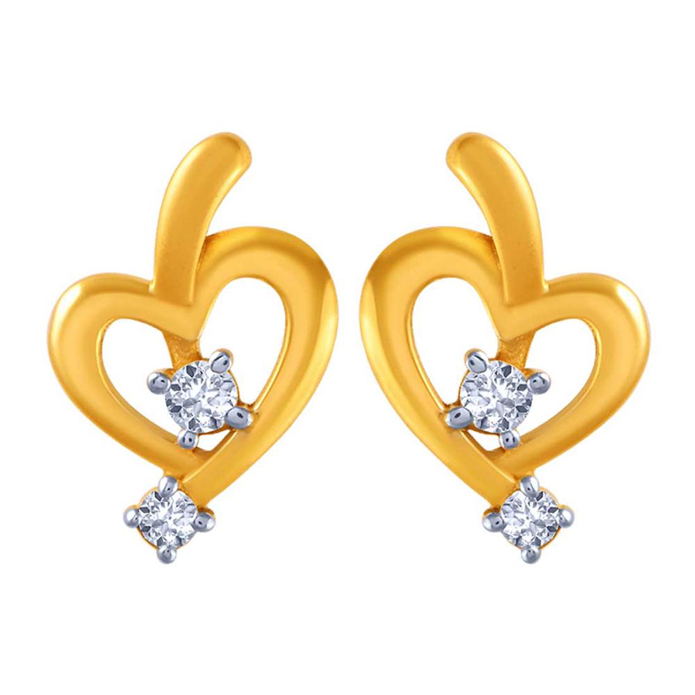 14K Heart Designed Gold Earrings
