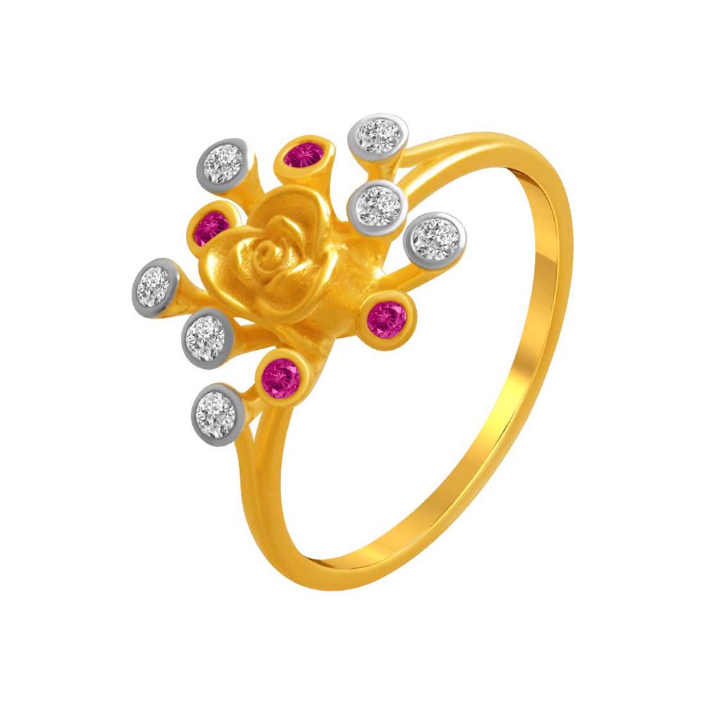 14K Gold flower boquet ring