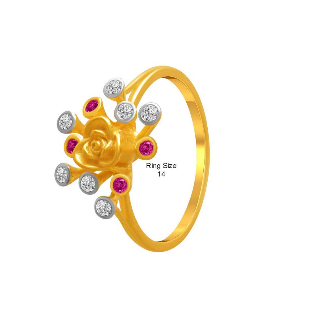14K Gold flower boquet ring