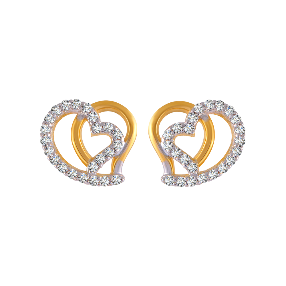 Buy Gold Diamond Floral Stud Earrings Online from PC Chandra Earrings