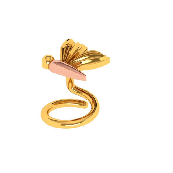 14KT Cute & Adorable Gold Nose Ring With Modern Design