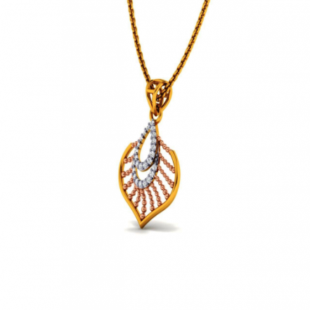 14KT (585) Yellow Gold and Diamond Pendant for Women