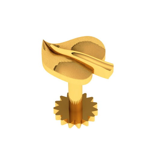 14KT Sleek Design Leaf Shaped Gold Nose Pin