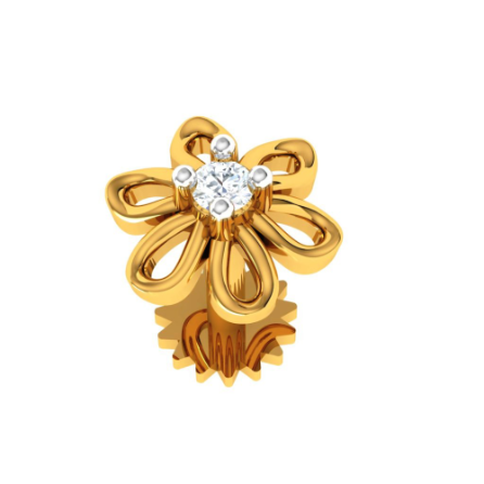 14KT Gold Floral Nose Ring | Buy Beautiful Gold Nose Pin from PC Chandra