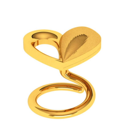 14KT Heart Shape Gold Nose Stud for Girls