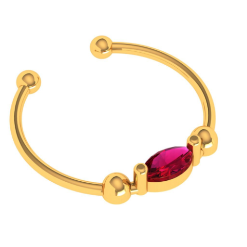 14K Classic Pink Stone Clip-On Nose Ring