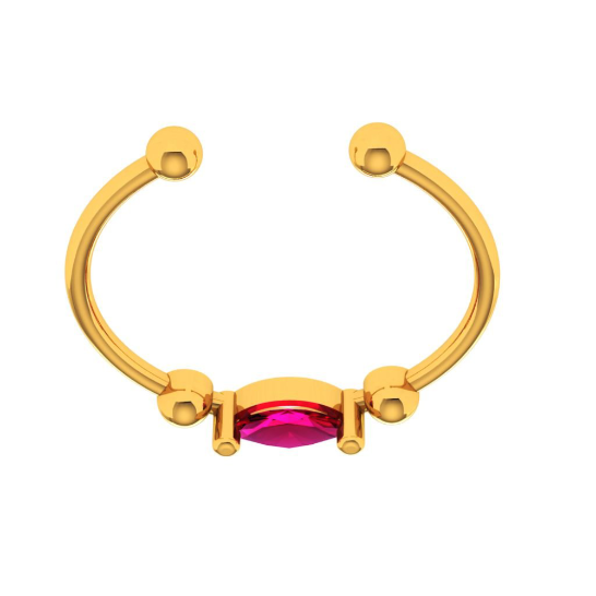 14k Gold Indian Theme Nose Ring Jewelry - Samantha | Studio Meme – Studio  Meme - Dainty Tribal Jewelry