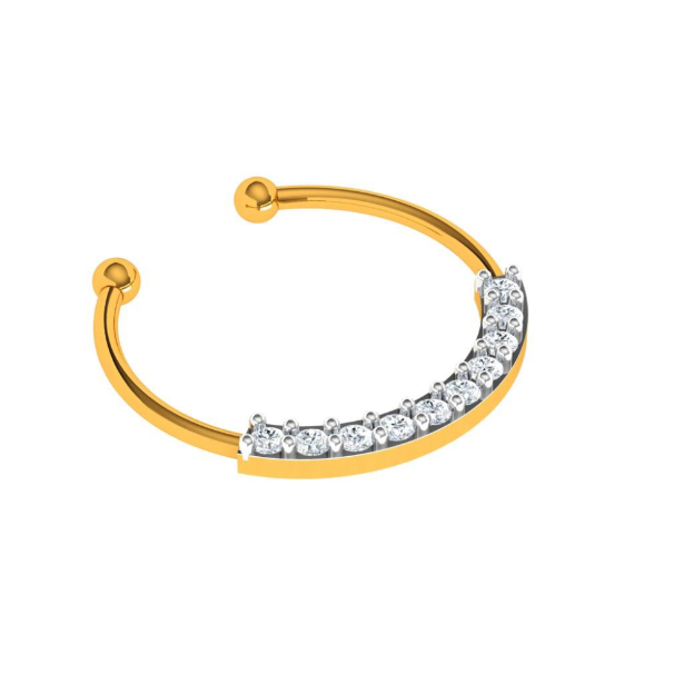 Thick Gold and Diamond Nose Ring – Indian Goddess Boutique llc