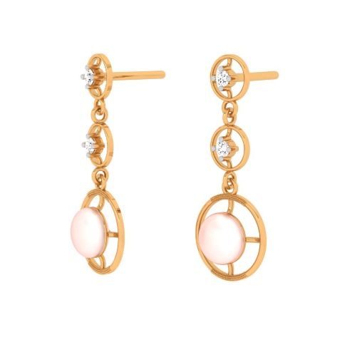 Natural Cryosphere & Cornilian Earrings in 18k Pure Gold - Meerah - By  Monika