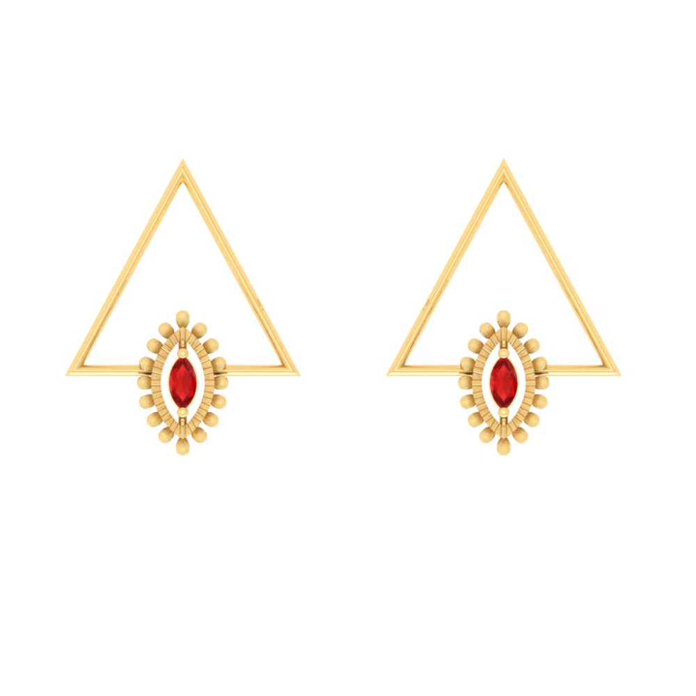 Triangle Shaped Gold Earring Design For You - PC Chandra Jewellers