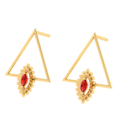 Golden Triangle geometric earrings at ?1500 | Azilaa