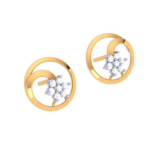 SPE Gold -Customized Shimmering Circle Gold Earring