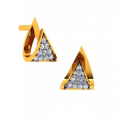 14KT (585) Yellow Gold and Diamond Earrings for Women